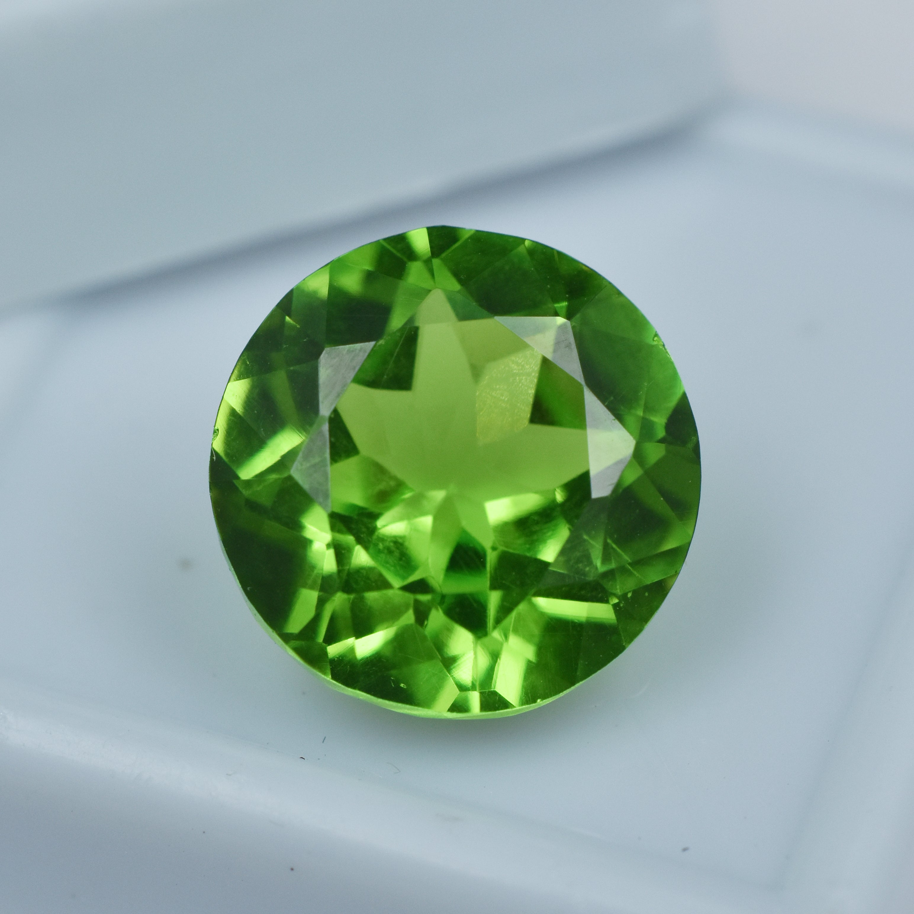 Natural 10.20 Carat Round Cut Green Peridot Certified Loose Gemstone Peridot From Afghanistan