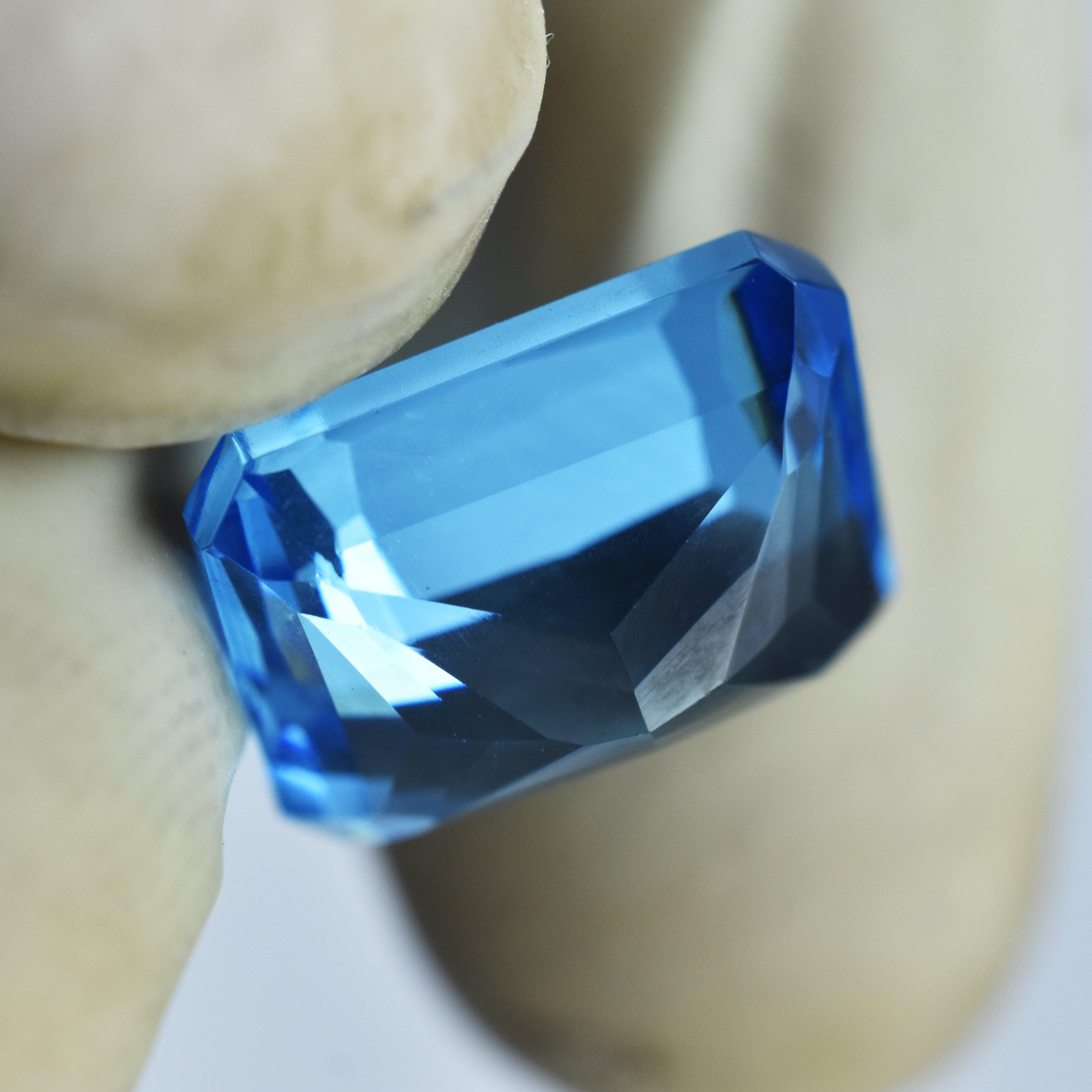 Natural Blue Sapphire 10.90 Carat Emerald Shape Blue Sapphire Certified Natural Loose Gemstone Pendant Making Gemstone Sri-Lanka Most Demandable Blue Sapphire