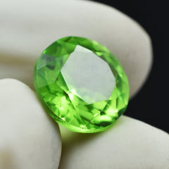 Natural 10.20 Carat Round Cut Green Peridot Certified Loose Gemstone Peridot From Afghanistan