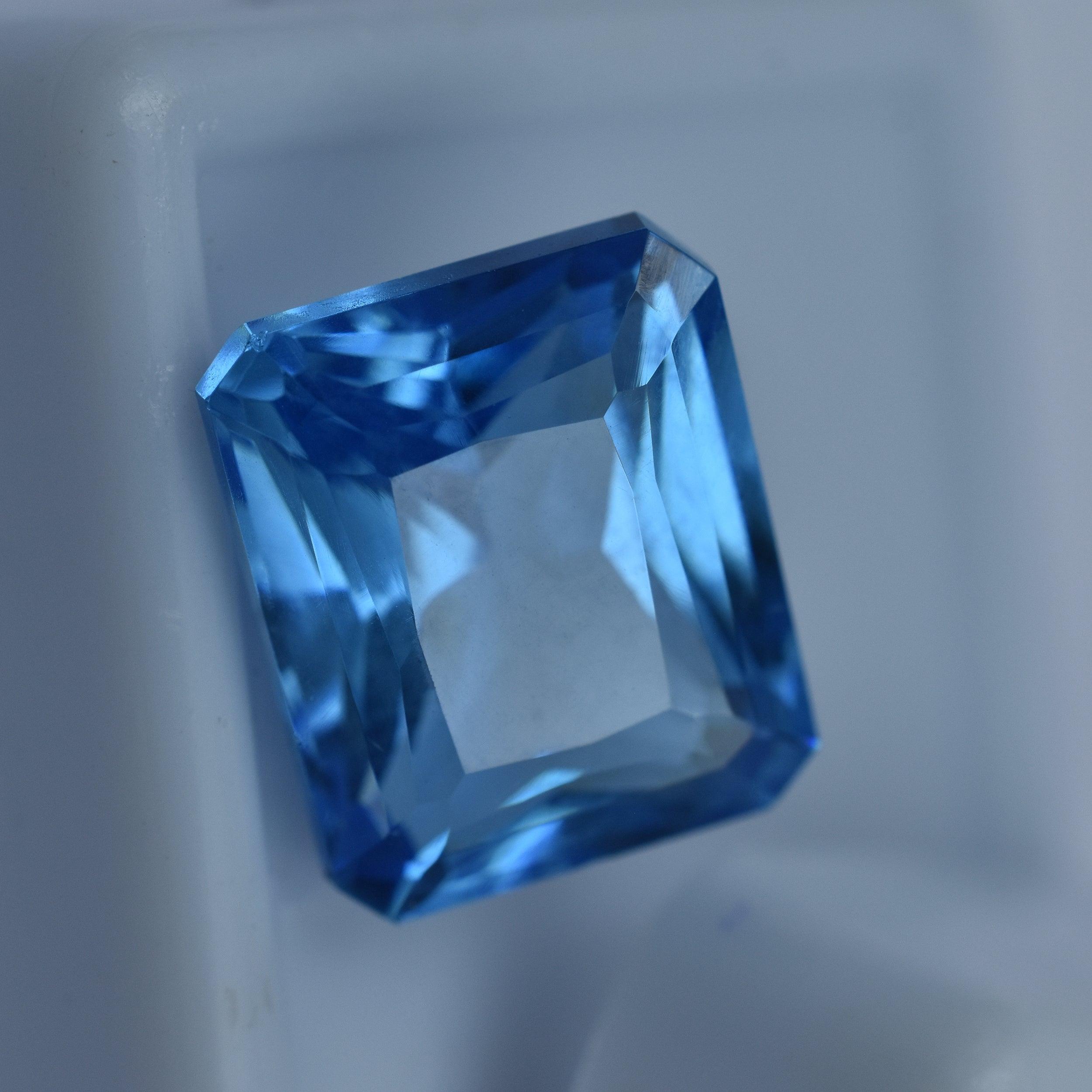 Natural Blue Sapphire 10.90 Carat Emerald Shape Blue Sapphire Certified Natural Loose Gemstone Pendant Making Gemstone Sri-Lanka Most Demandable Blue Sapphire