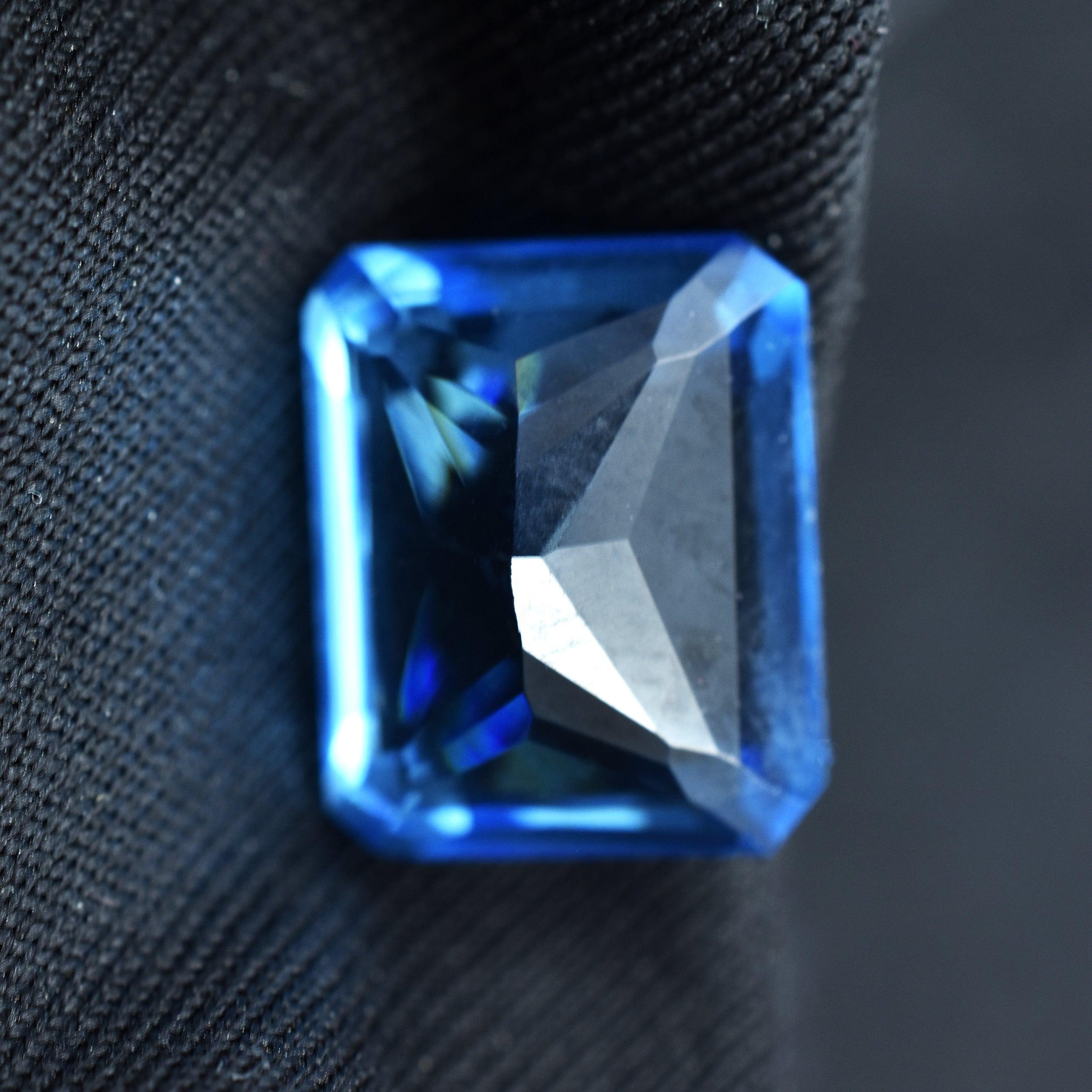 Natural Blue Sapphire 10.90 Carat Emerald Shape Blue Sapphire Certified Natural Loose Gemstone Pendant Making Gemstone Sri-Lanka Most Demandable Blue Sapphire