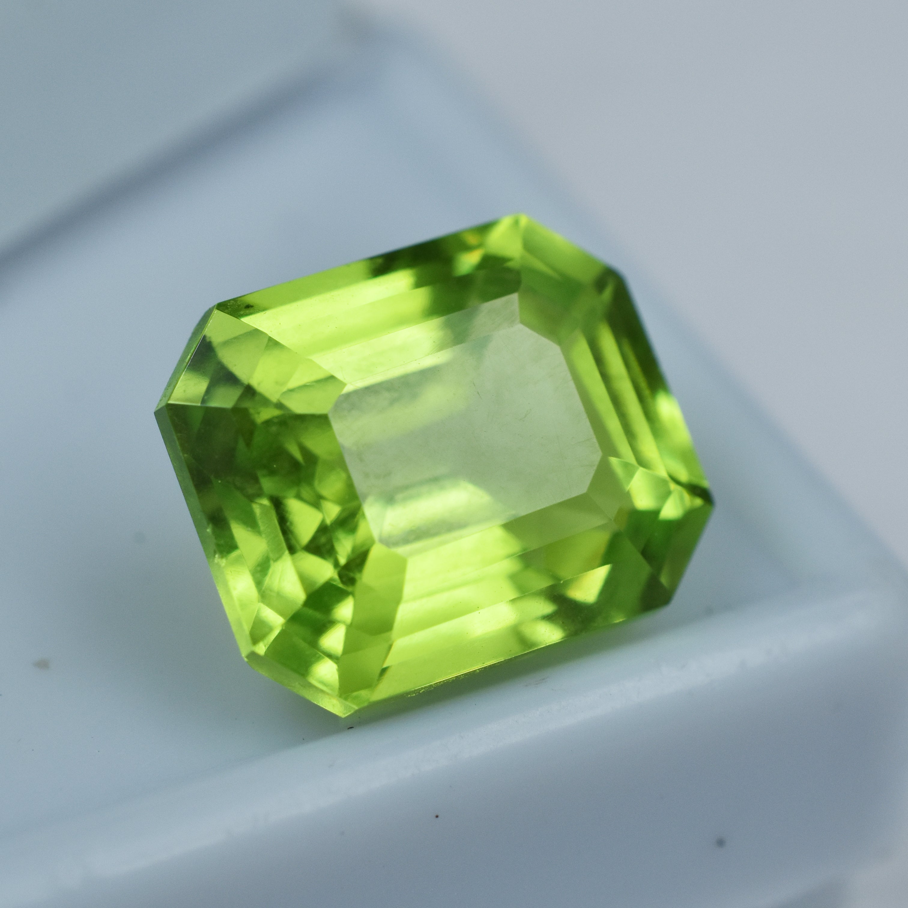 Green Peridot 9.75 Emerald Cut Certified Natural Peridot Green Loose Gemstone Best For Protection Green Peridot