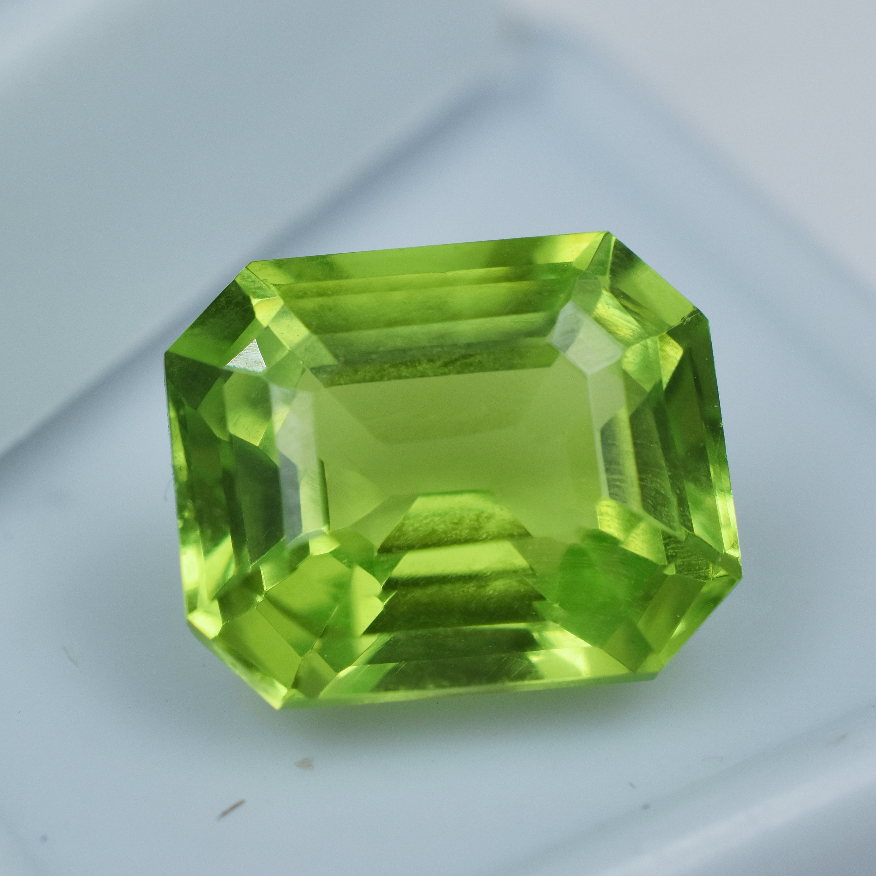 Green Peridot 9.75 Emerald Cut Certified Natural Peridot Green Loose Gemstone Best For Protection Green Peridot