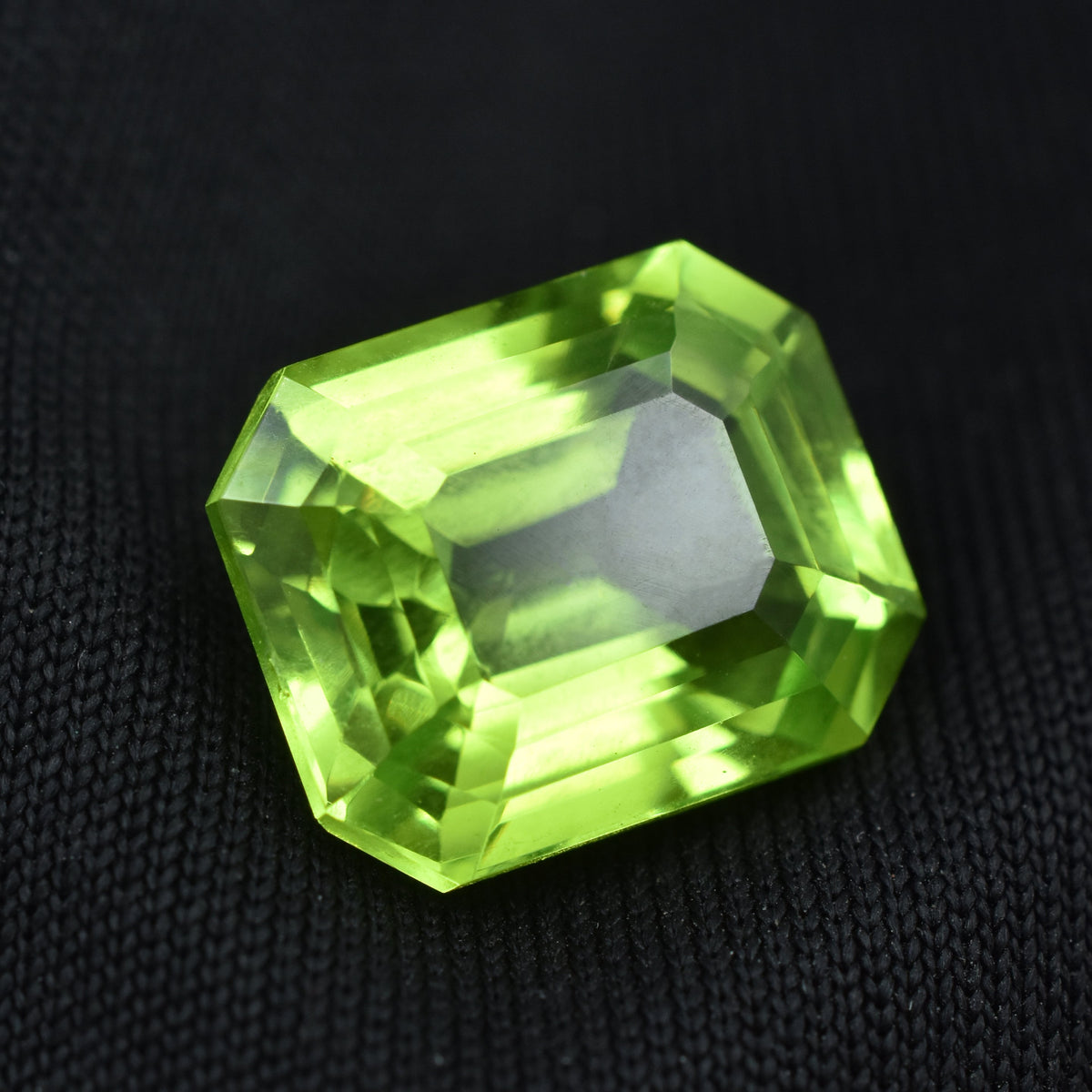 Green Peridot 9.75 Emerald Cut Certified Natural Peridot Green Loose Gemstone Best For Protection Green Peridot