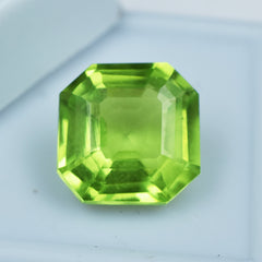 Natural Green Peridot 9.80 Ct Certified Square Shape Loose Gemstone Jewelry Making Gem