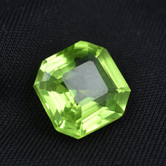 Natural Green Peridot 9.80 Ct Certified Square Shape Loose Gemstone Jewelry Making Gem