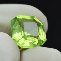 Natural Green Peridot 9.80 Ct Certified Square Shape Loose Gemstone Jewelry Making Gem