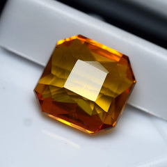 Authentic Natural Yellow Sapphire 9.55 Ct Square Cut A+ Quality CERTIFIED Loose Gemstone Yellow Sapphire Stone.