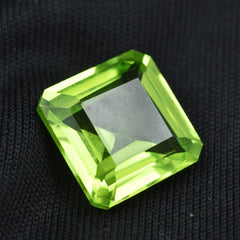 Green Peridot 10.50 Carat Square Cut Certified Natural Loose Gemstone August Birthstone Peridot Green Gem