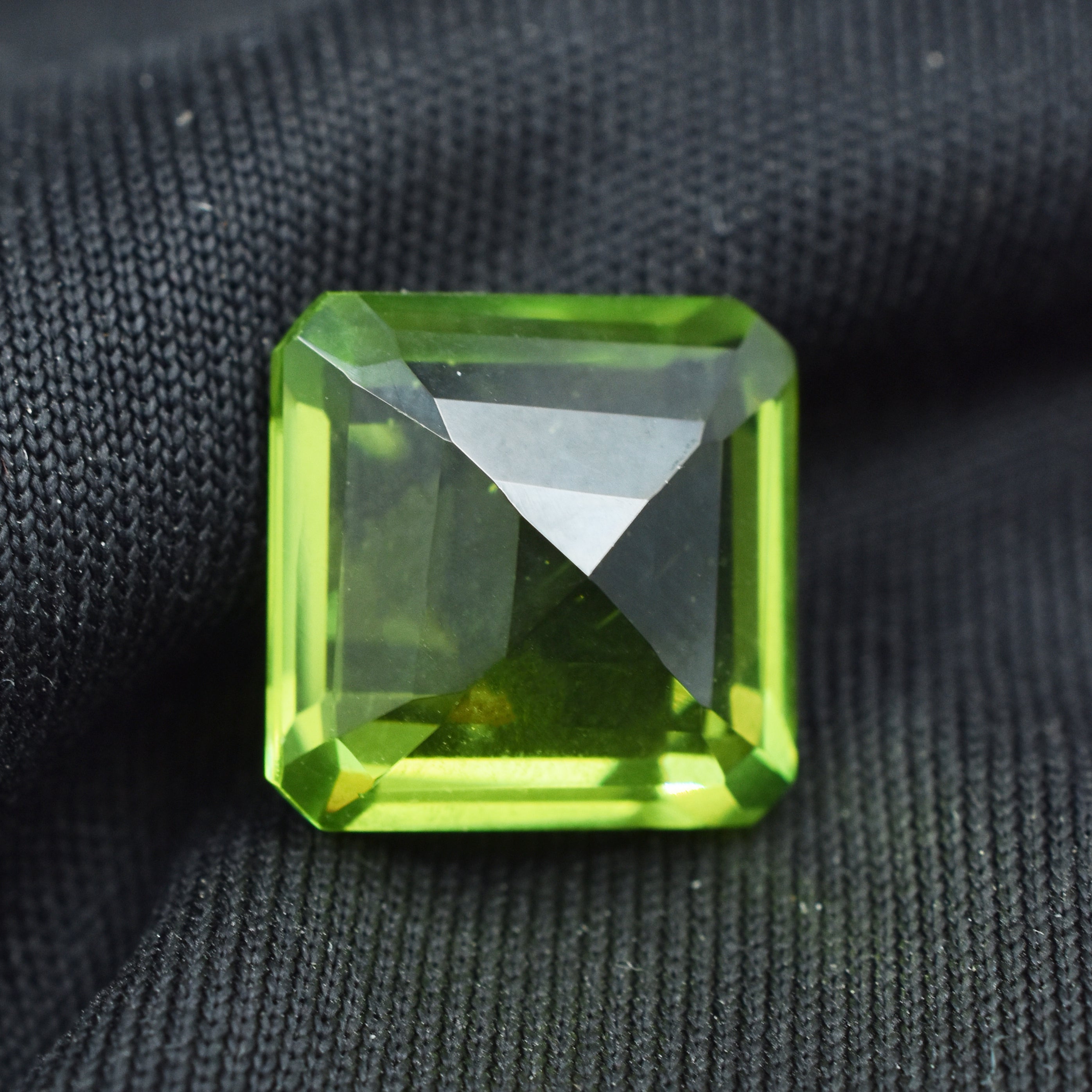 Green Peridot 10.50 Carat Square Cut Certified Natural Loose Gemstone August Birthstone Peridot Green Gem