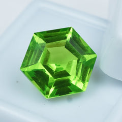 Natural 9.95 Carat fancy Cut Green Peridot Certified Loose Gemstone Jewelry Making Gem Best For Positive Energy