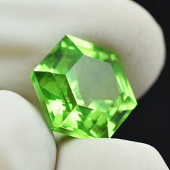 Natural 9.95 Carat fancy Cut Green Peridot Certified Loose Gemstone Jewelry Making Gem Best For Positive Energy