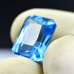 Attractive Sapphire Natural Certified 8.55 Carat Emerald Cut Light Blue Sapphire Loose Gemstone | Free Delivery Free Gift | Best Offer | Gift For Her/ Him