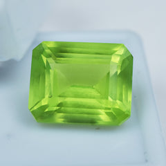 Stunning Green Peridot 10.25 Carat Emerald Cut Peridot Green Certified Natural Loose Gemstone