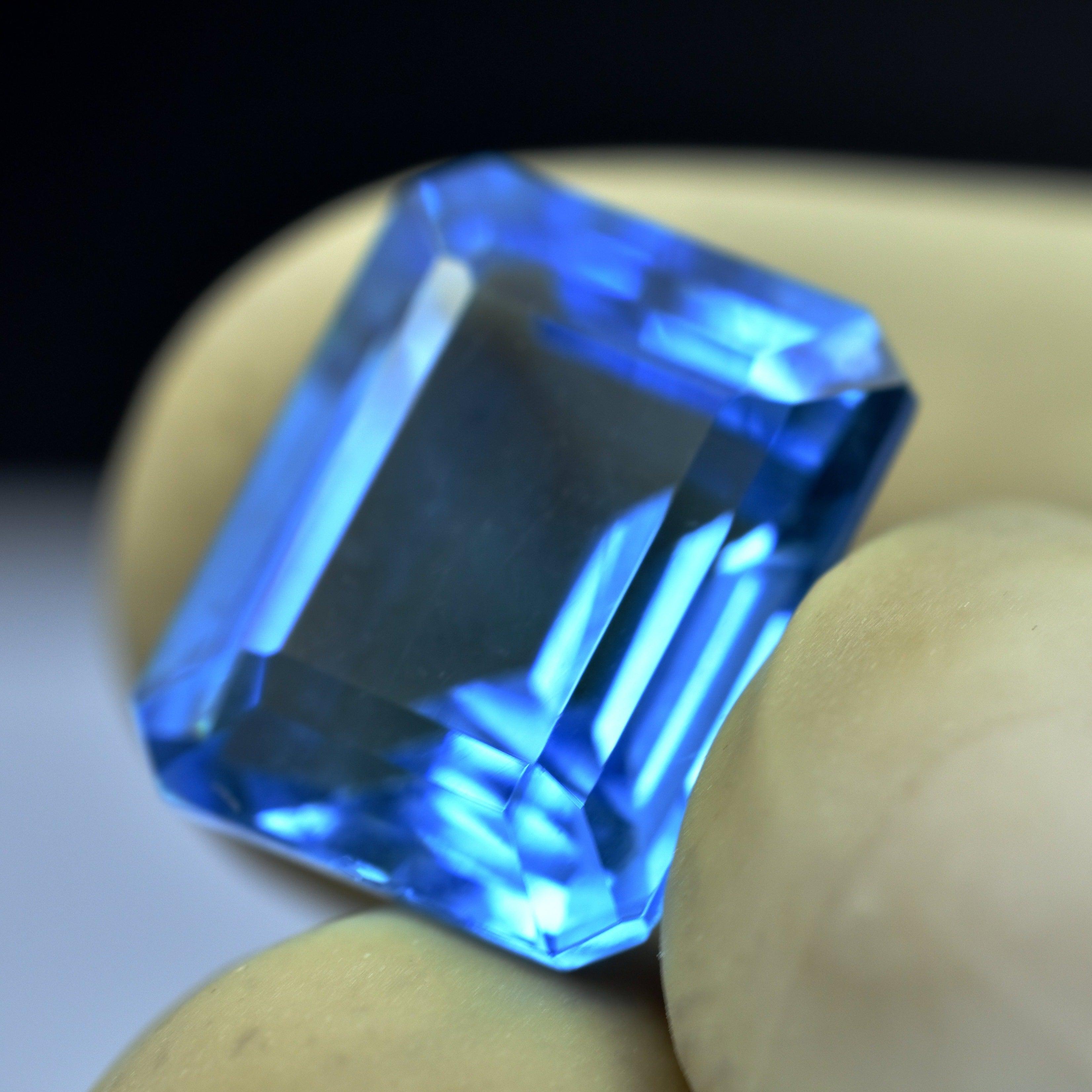 Mind Blowing Blue Sapphire 10.40 Carat Emerald Shape Natural Flawless Ceylon Blue Sapphire Certified Loose Gemstone