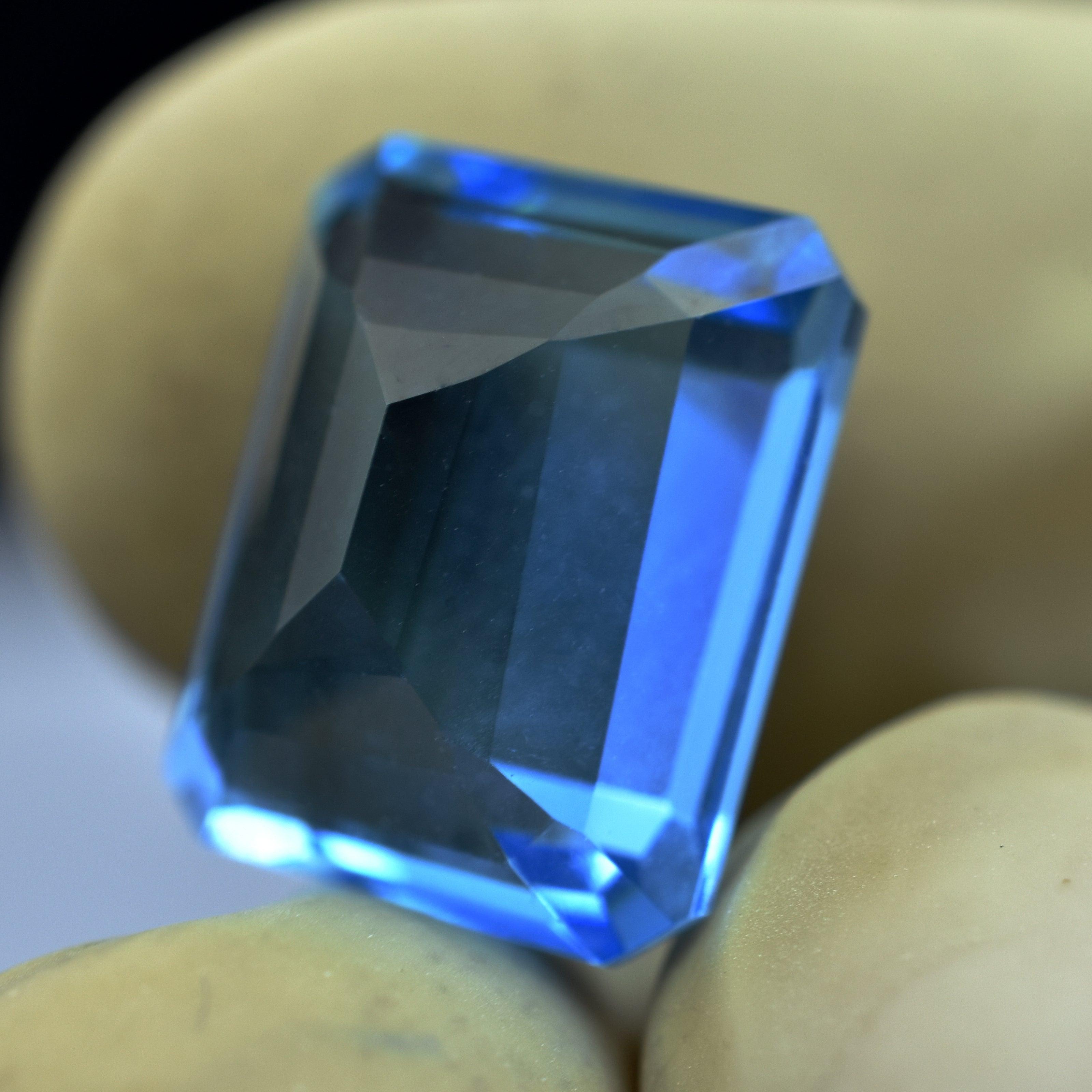 Mind Blowing Blue Sapphire 10.40 Carat Emerald Shape Natural Flawless Ceylon Blue Sapphire Certified Loose Gemstone