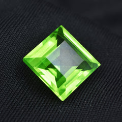 Natural Green Peridot 9.75 Carat Square Shape Certified Loose Gemstone Jewelry Making Peridot Green