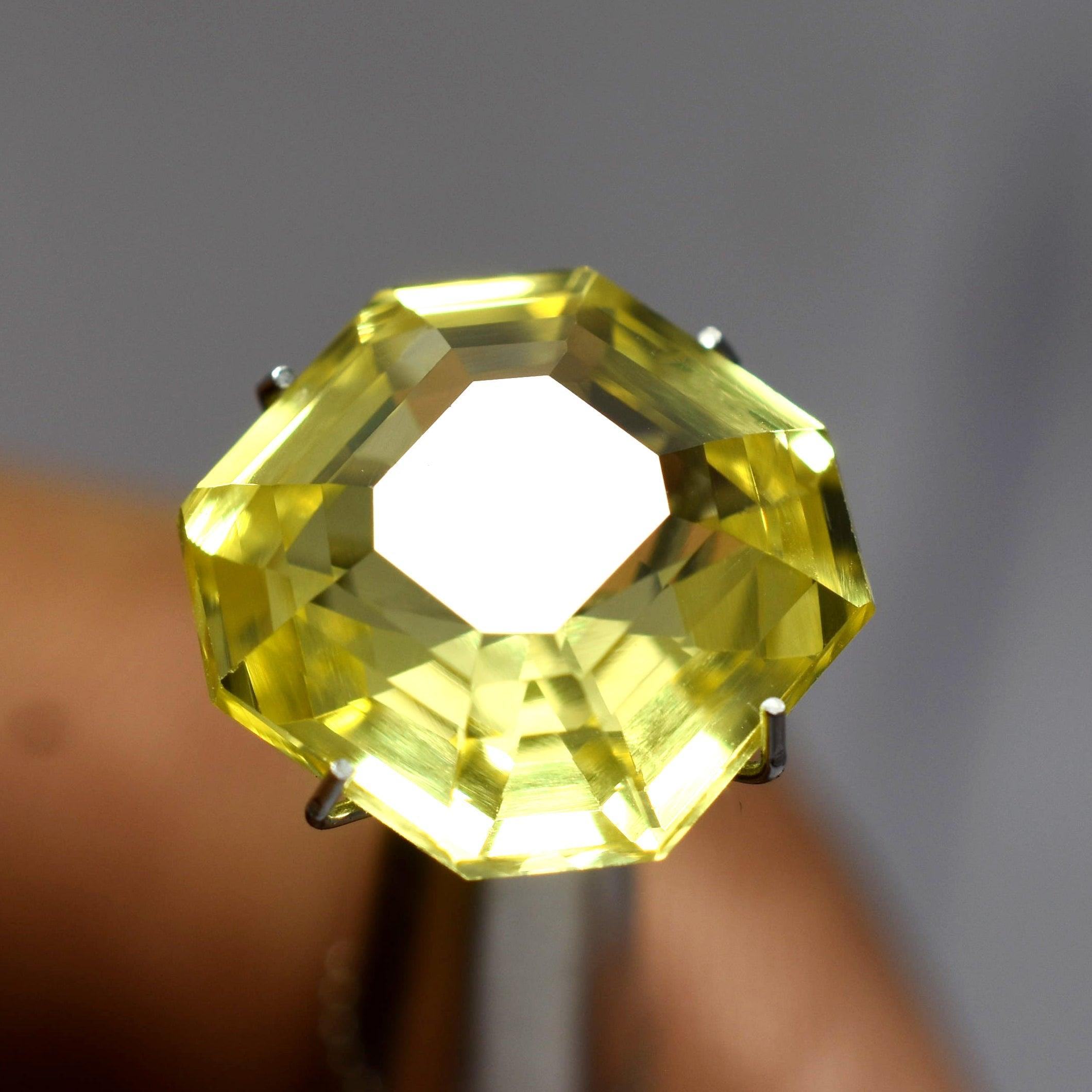 Yellow Sapphire Ear Studs NATURAL Yellow Sapphire 10.05 Ct  Flawless Ceylon Square Cut CERTIFIED Loose Gemstone