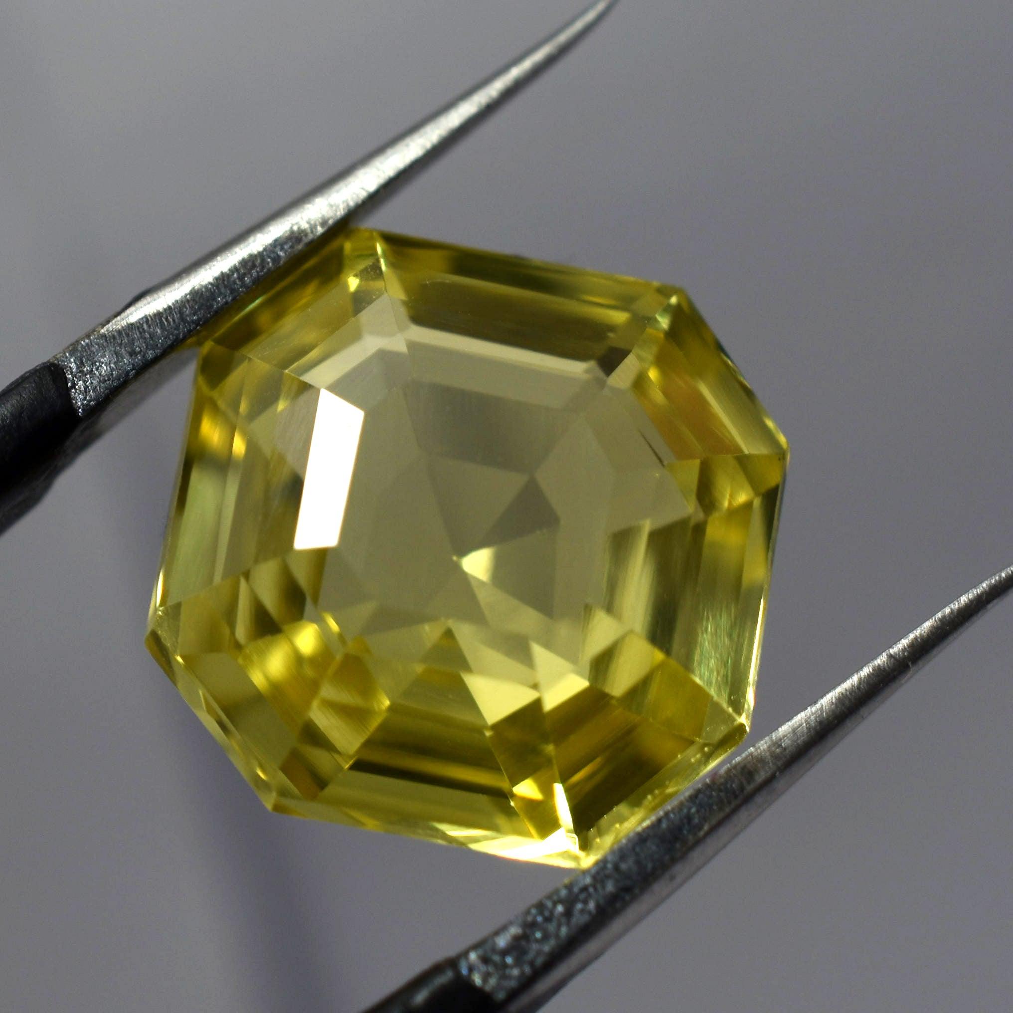 Yellow Sapphire Ear Studs NATURAL Yellow Sapphire 10.05 Ct  Flawless Ceylon Square Cut CERTIFIED Loose Gemstone