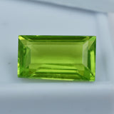 Peridot Baguette Cut 8.65 Carat Peridot Green Certified Natural Loose Gemstone | Afghanistan's Peridot Green | Ring Size Peridot