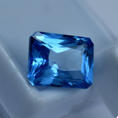 Certified Emerald Shape 9.75 Carat Natural Blue Sapphire Loose Gemstone Sapphire Jewelry