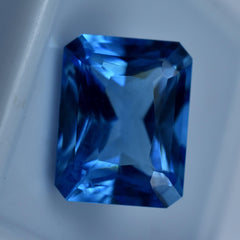 Certified Emerald Shape 9.75 Carat Natural Blue Sapphire Loose Gemstone Sapphire Jewelry