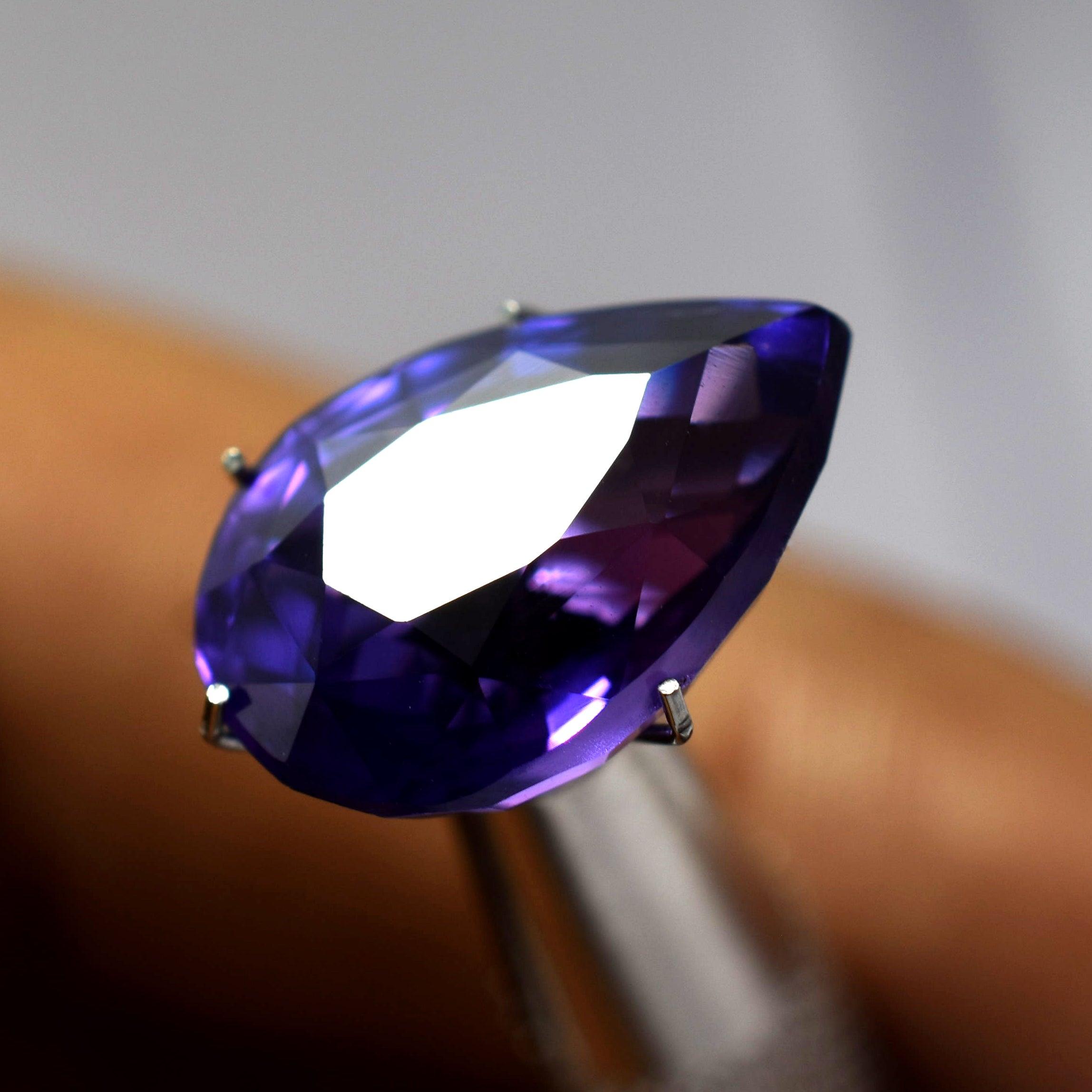 Tanzanite Purple Gemstones PRECIOUS Natural A+ Tanzanite Purple Pear Shape 6.20 Ct CERTIFIED Loose Gemstone