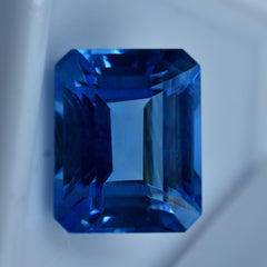 Natural 10.00 Carat Emerald Shape Blue Sapphire Natural Certified Loose Gemstone Sapphire Rings For Women