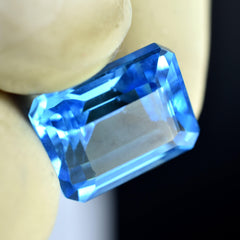 Natural 10.00 Carat Emerald Shape Blue Sapphire Natural Certified Loose Gemstone Sapphire Rings For Women