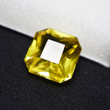 Yellow Sapphire Gemstone 10.40 Ct Brilliant Square Shape Natural CERTIFIED Loose Gemstone Flawless Ceylon Sapphire Yellow.