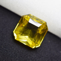 Yellow Sapphire Gemstone 10.40 Ct Brilliant Square Shape Natural CERTIFIED Loose Gemstone Flawless Ceylon Sapphire Yellow.