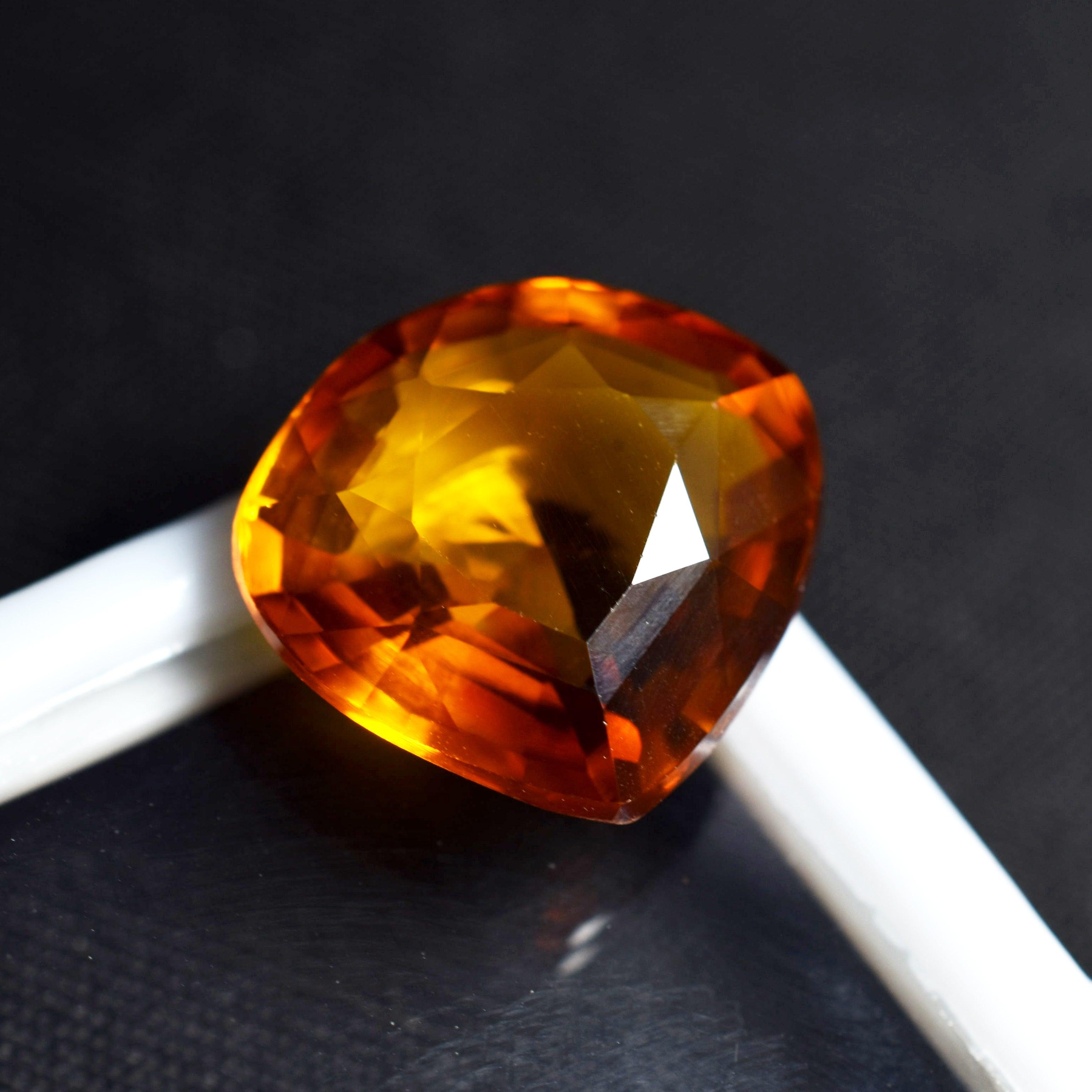 Orange Sapphire Stone 11.02 Ct CERTIFIED Loose Gemstones Stunning Quality Pear Cut Most Demandable NATURAL Orange SAPPHIRE