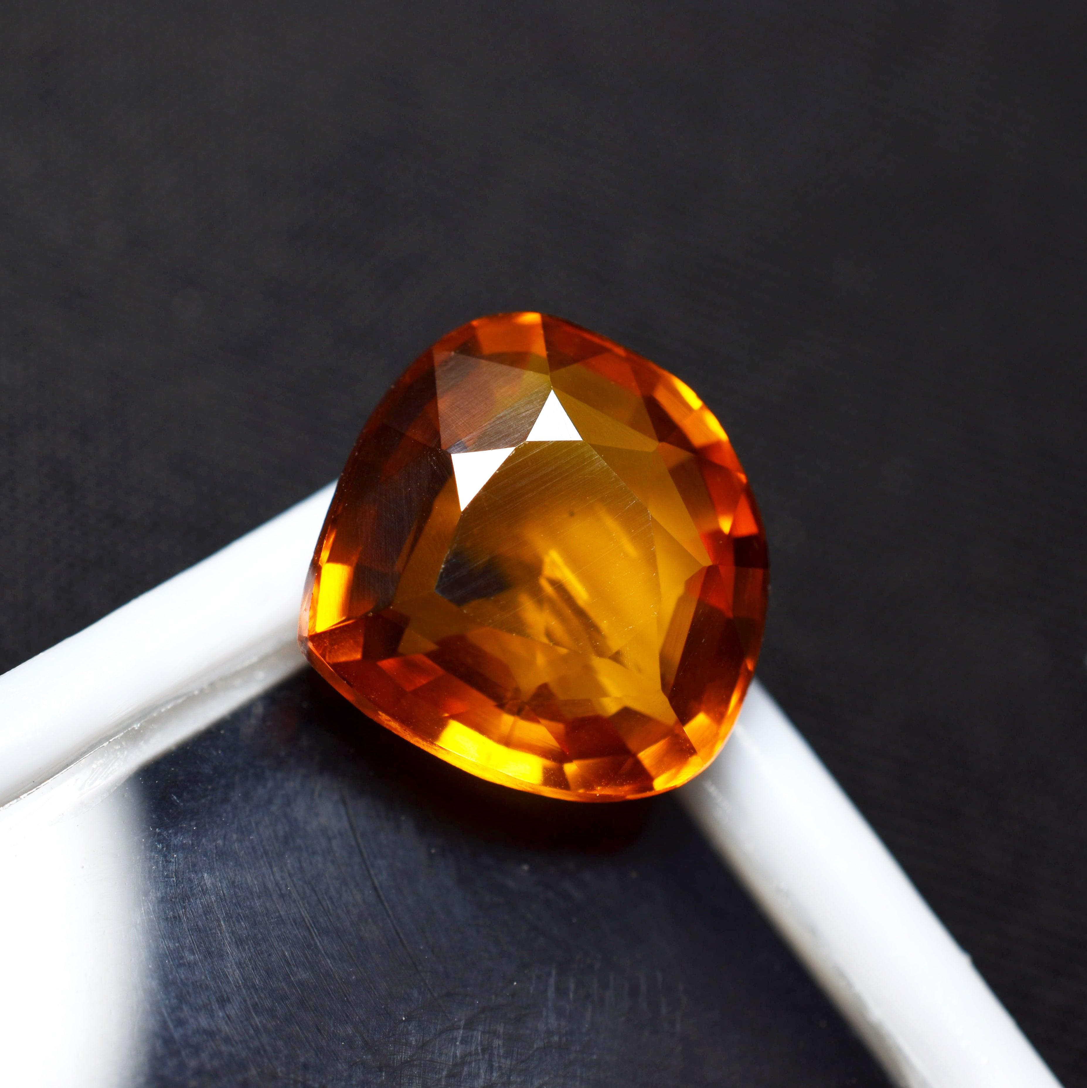 Orange Sapphire Stone 11.02 Ct CERTIFIED Loose Gemstones Stunning Quality Pear Cut Most Demandable NATURAL Orange SAPPHIRE