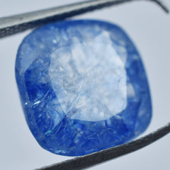 Square Cushion Cut 8.45 Carat Blue Sapphire Certified Natural Loose Gemstone Jewelry Making Gemstone