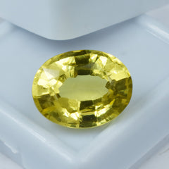 9.86 Carat Natural Sapphire Yellow Oval Shape CERTIFIED Loose Gemstone Yellow Sapphire | Round Cut | 13mm | Sapphire Rings | Engagement Rings | Sapphire Jewellery |