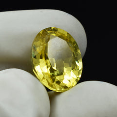 9.86 Carat Natural Sapphire Yellow Oval Shape CERTIFIED Loose Gemstone Yellow Sapphire | Round Cut | 13mm | Sapphire Rings | Engagement Rings | Sapphire Jewellery |