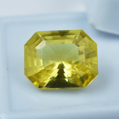 Natural Yellow Sapphire 10.75 Carat Emerald Shape Natural Certified Sapphire Loose Gemstone