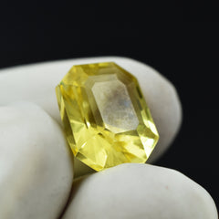 Natural Yellow Sapphire 10.75 Carat Emerald Shape Natural Certified Sapphire Loose Gemstone