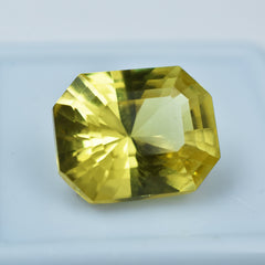 Natural 10.60 Carat Yellow Sapphire Emerald Cut Certified Loose Gemstone Best Jewelry Making Gem