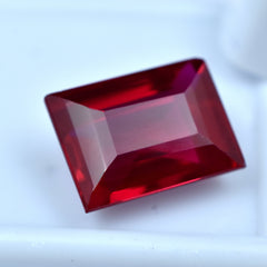 Glistening Red Ruby !! 9.15 Carat Emerald Cut Natural Ruby CERTIFIED Red Ruby Loose Gemstone | ON SALE