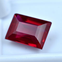 Rubies Red Emerald Shape 9.15 Carat Certified Loose Natural Gemstone From Burma Red Ruby Best For Balancing Emotions