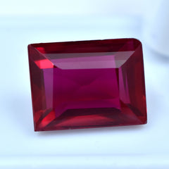 Glistening Red Ruby !! 9.15 Carat Emerald Cut Natural Ruby CERTIFIED Red Ruby Loose Gemstone | ON SALE