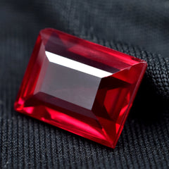 Glistening Red Ruby !! 9.15 Carat Emerald Cut Natural Ruby CERTIFIED Red Ruby Loose Gemstone | ON SALE