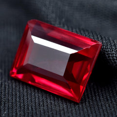 Rubies Red Emerald Shape 9.15 Carat Certified Loose Natural Gemstone From Burma Red Ruby Best For Balancing Emotions