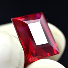 Glistening Red Ruby !! 9.15 Carat Emerald Cut Natural Ruby CERTIFIED Red Ruby Loose Gemstone | ON SALE