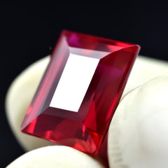 Rubies Red Emerald Shape 9.15 Carat Certified Loose Natural Gemstone From Burma Red Ruby Best For Balancing Emotions