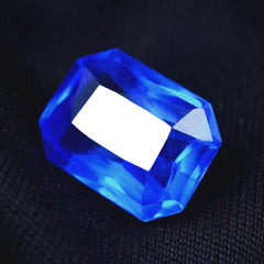 Precious Blue Sapphire From Sri Lanka 7.80 Ct Emerald Shape Certified Sapphire Loose Gemstone