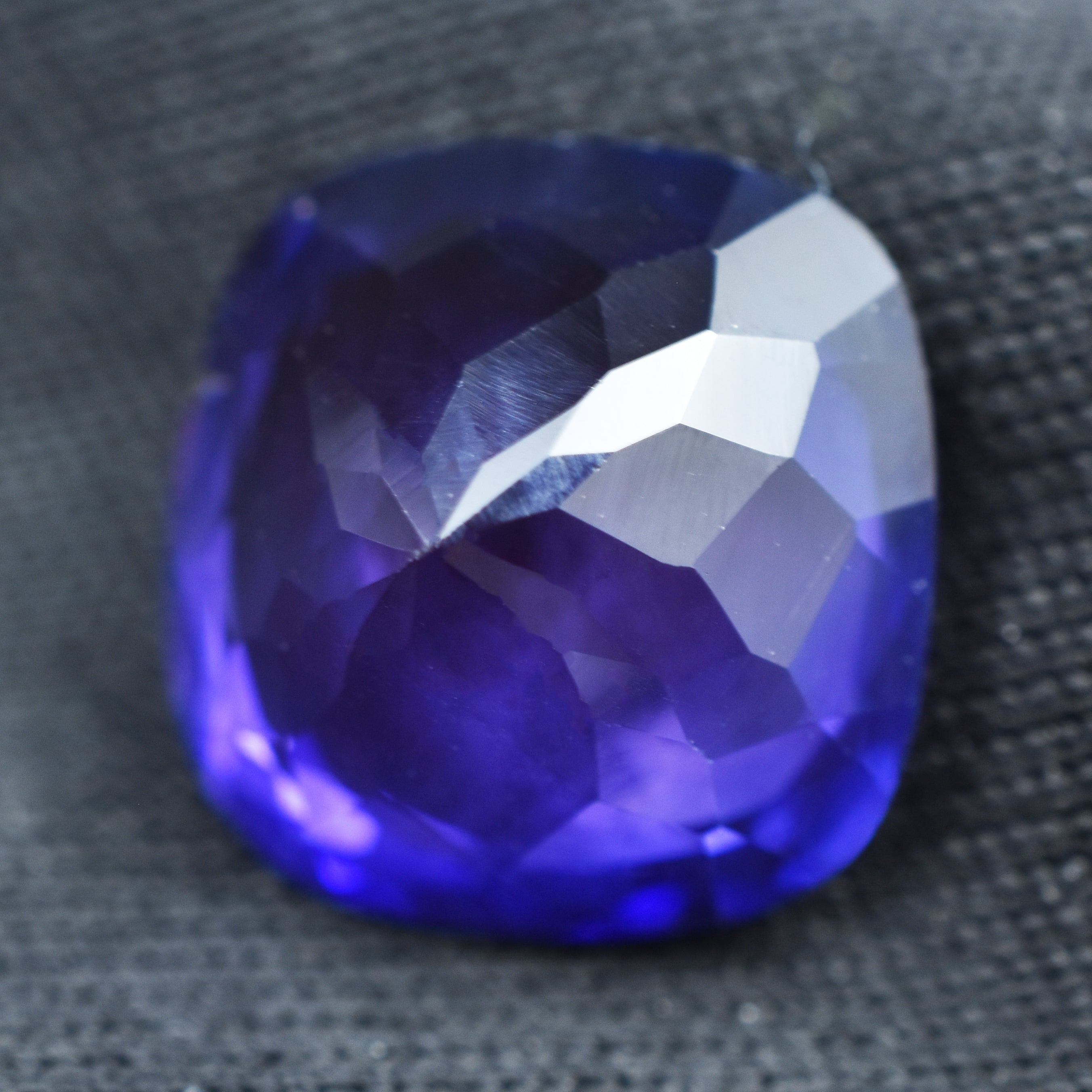 Purple Tanzanite 6.25 Carat Square Cushion Cut Certified Loose Gemstone Natural Tanzanite