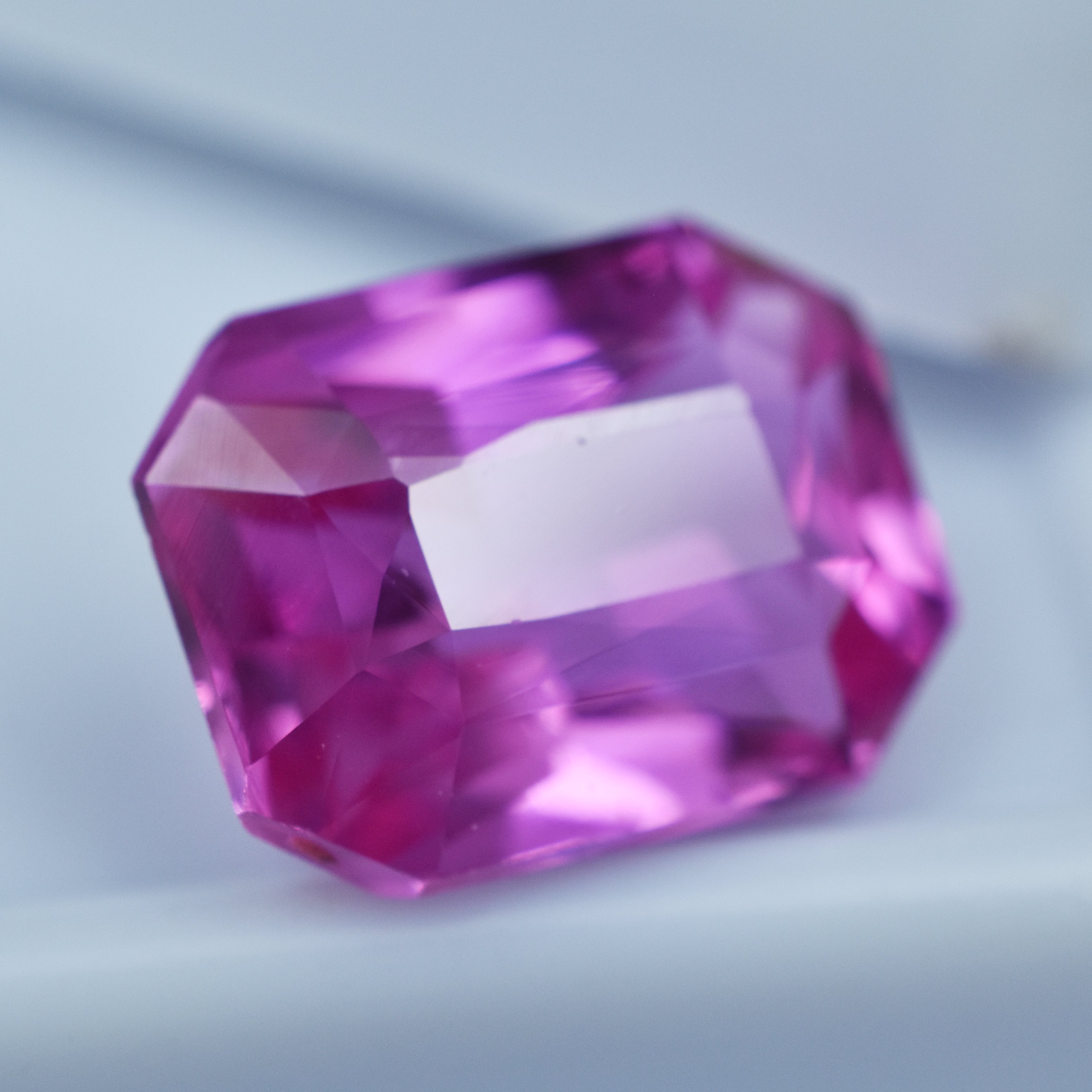 Biggest Offer On 6.80 Carat Certified Pink Sapphire Natural Gem Emerald Cut Brilliant Sapphire Loose Gemstone