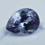 Close-Up View of 5.95 Ct Natural Alexandrite Gemstone on White Background – Pear Cut, Certified from Russia